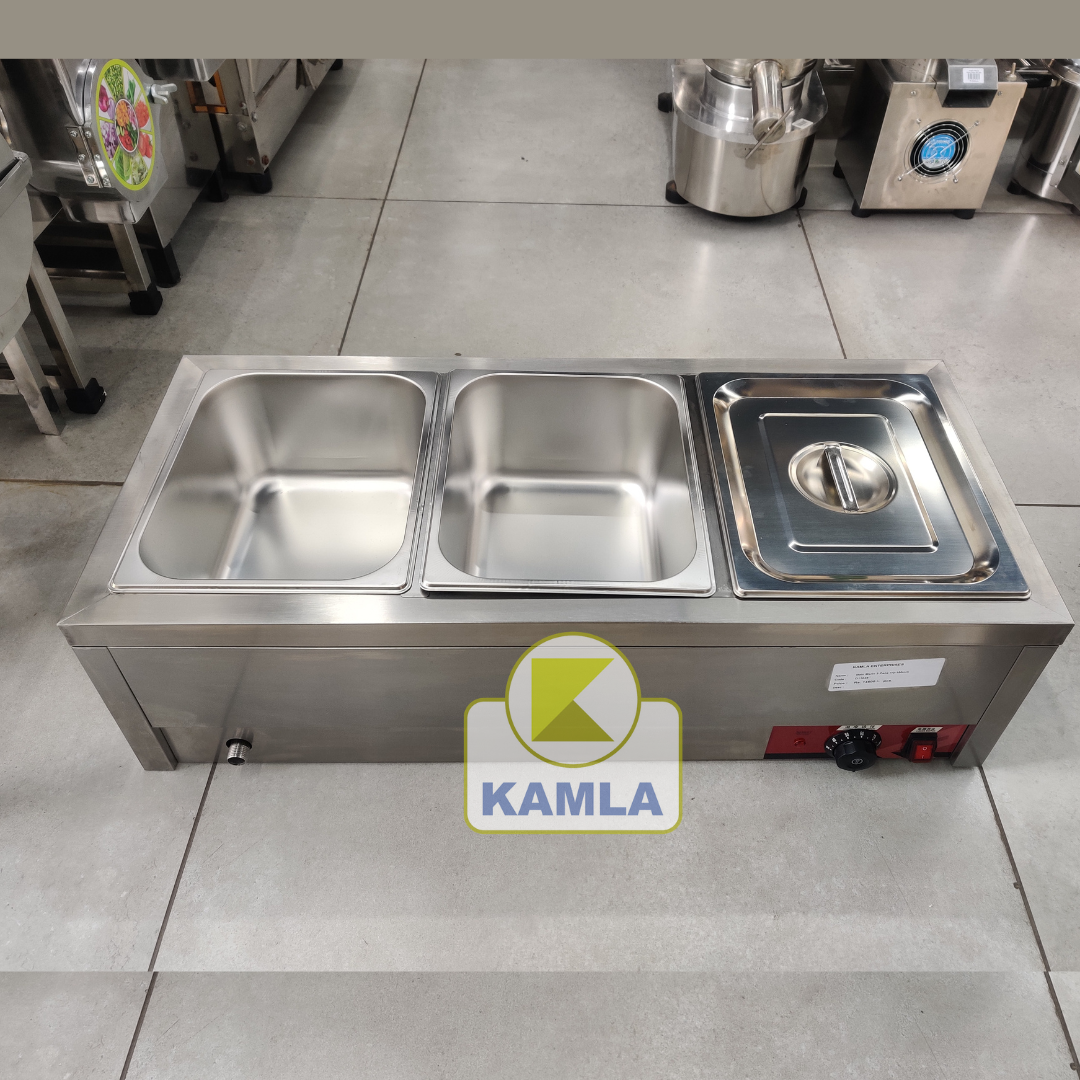 Stainless Steel Bain Marie 3 Pans 1/2 - 150 mm